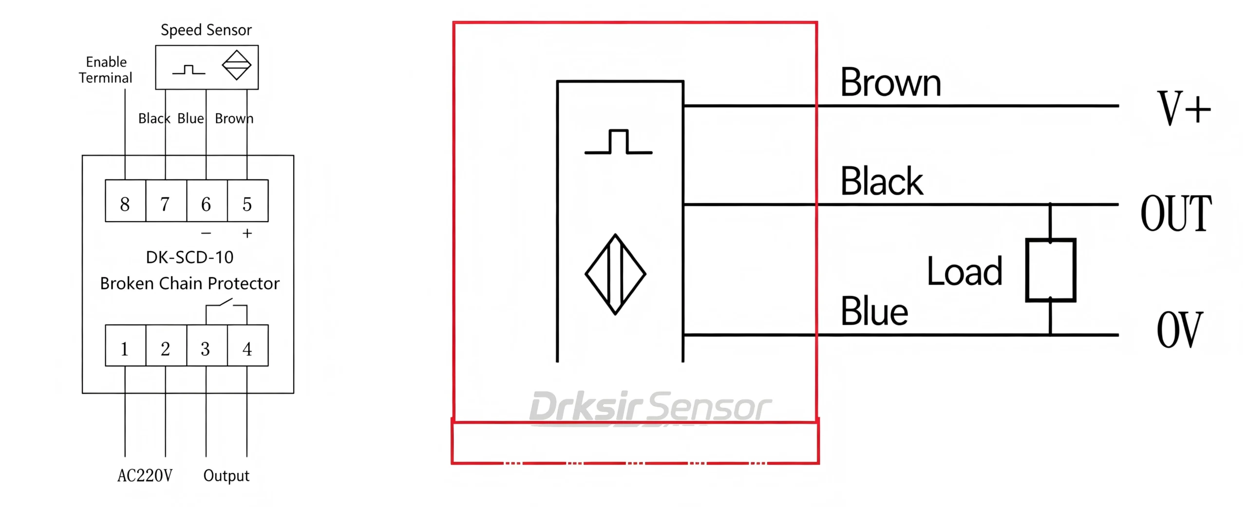 Diagram of wiring for the breakaway protector Diagram of wiring for the breakaway protector