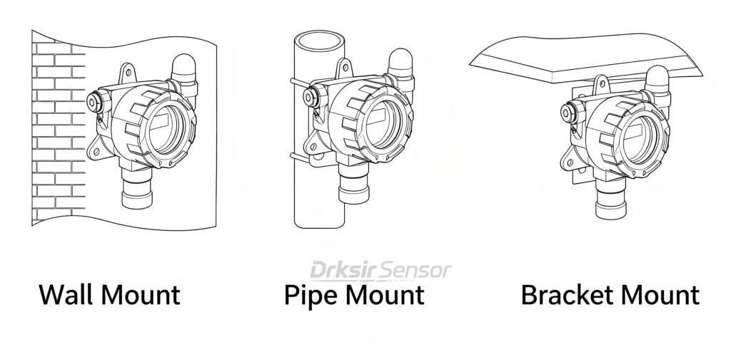 Installation method of hydrogen gas sensor
